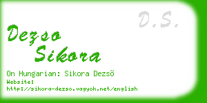 dezso sikora business card